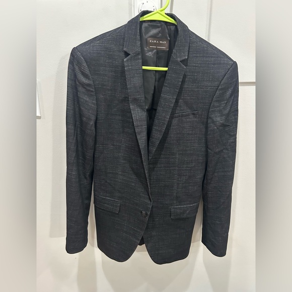 Zara Men's Basic Dark Gray Sport Coat Blazer Size 38 - Picture 1 of 5